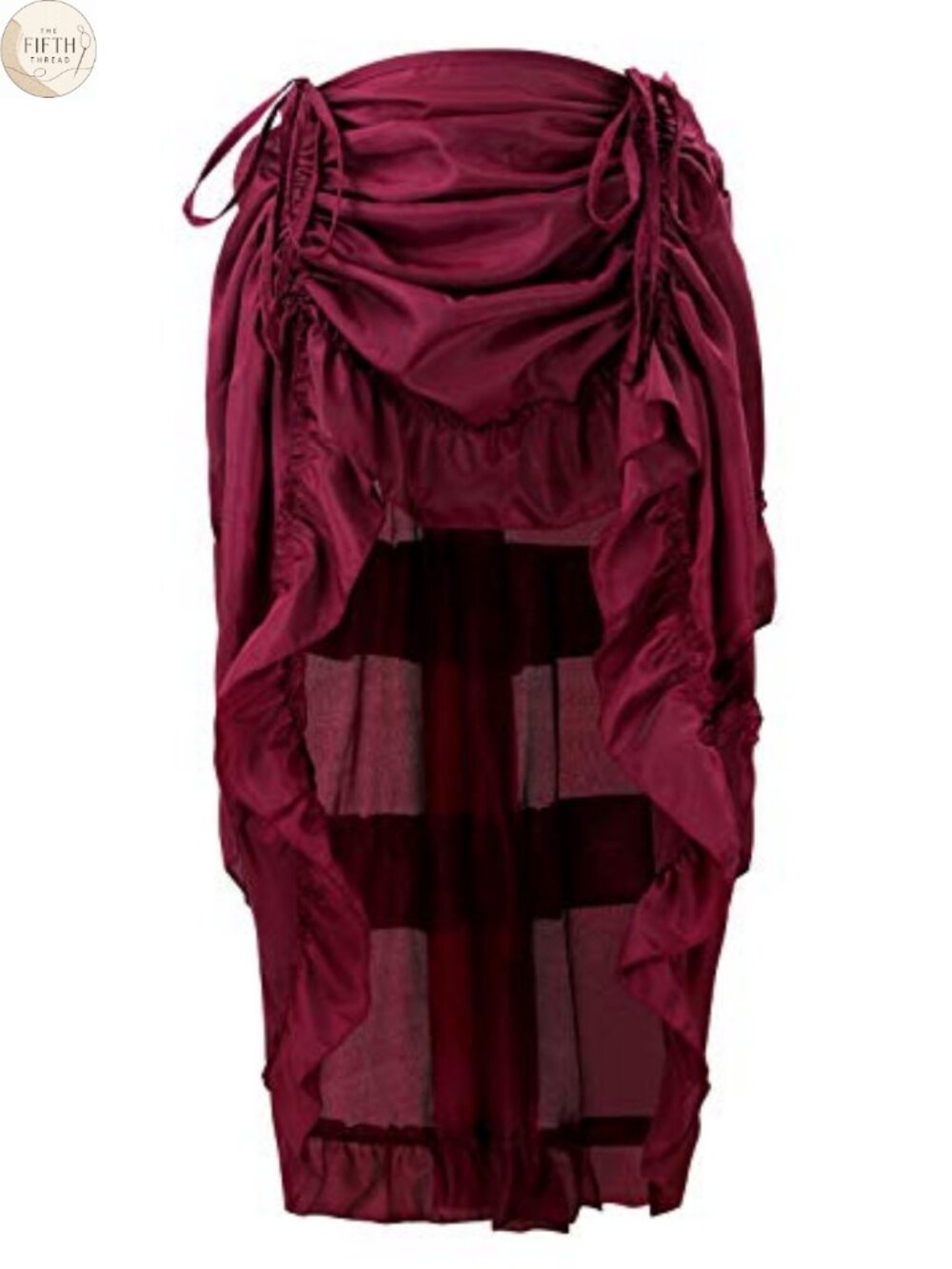 Steampunk High Low Ruffled Skirt Adjustable Waist Costume Cosplay